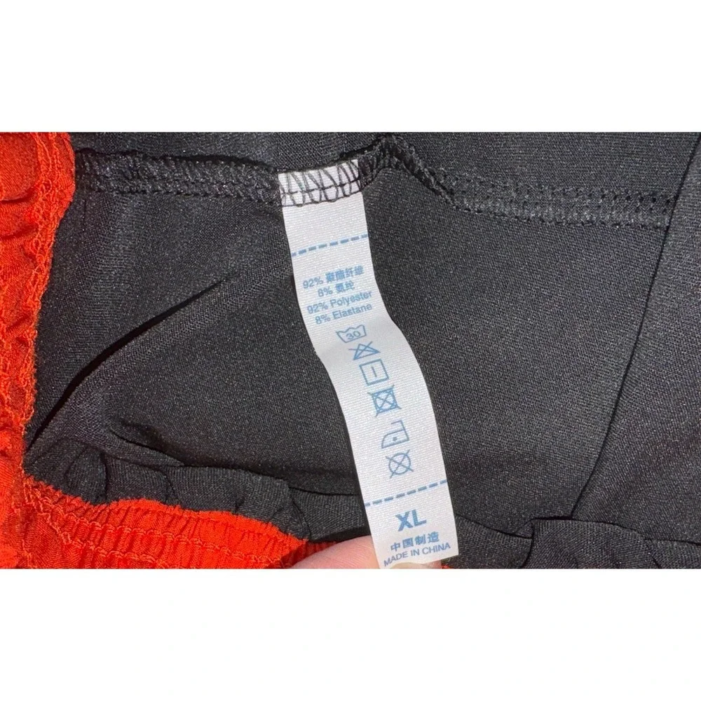 KEFR Traimng Mens 2-in-1 Athletic Shorts Red Black Built-in Liner Size XL 27x4